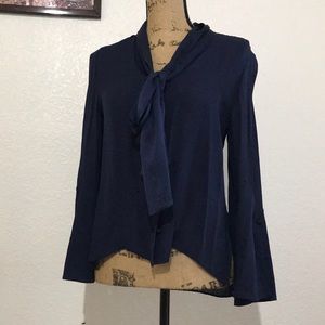 Alice & Olivia silk blouse with tie